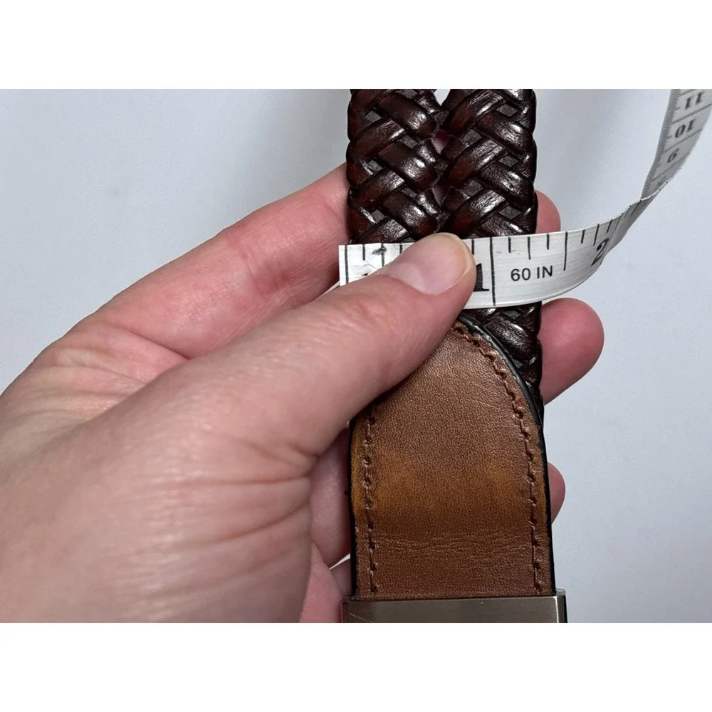 Reversible Brown Black Braided Belt 58 60 Faux‎ Leather Classic Big Casual Dress